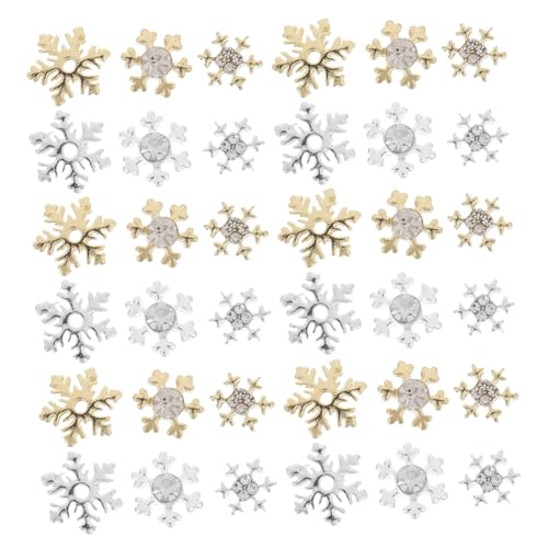 WOONEKY 60 Stck Schneeflocken Nagelschmuck Glitzer Nagelkunst Charms für Maniküre Dekorative Nail Art Charms für Nägel DIY Nageldesign Zubehör Gold und Silber WOONEKY 60 Stck Schneeflocken Nagelschmuck Glitzer Nagelkunst Charms für Maniküre Dekorative Nail Art Charms für Nägel DIY Nageldesign Zubehör Gold und Silber von WOONEKY