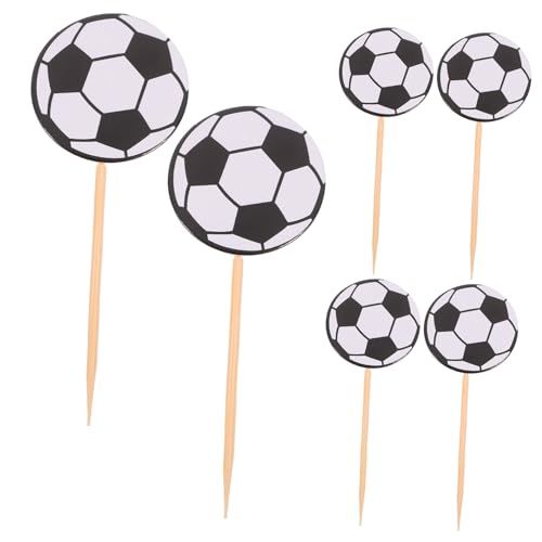 WOONEKY 60 Stück Fußball Kucheneinsätze, Sport Kuchenaufsätze, Fußball Pokalaufsätze, Sport Kuchenaufsätze Für Jungenpartys, Cupcake Aufsätze, Fußballparty Kuchendekorationen, von WOONEKY