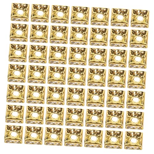 WOONEKY 60 Stück Goldene Cubic Zirconia Würfel Spacer Perlen Glänzende Strass Schmuckzubehör für DIY Armbänder Halsketten Schlüsselanhänger Handwerk WOONEKY 60 Stück Goldene Cubic Zirconia Würfel Spacer Perlen Glänzende Strass Schmuckzubehör für DIY Armbänder Halsketten Schlüsselanhänger Handwerk von WOONEKY