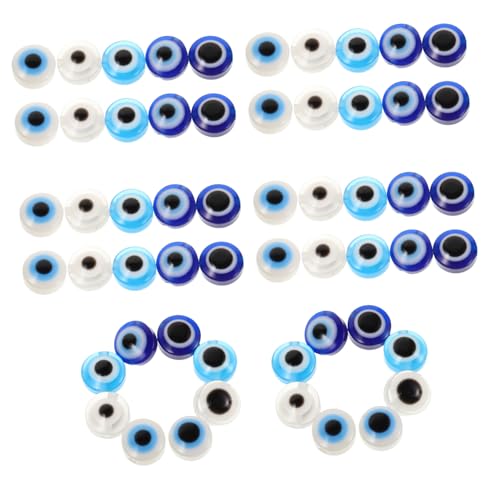 WOONEKY 60 Stück Teiliges Flache Runde Evil Eye Perlen aus Langlebige Türkische Glasperlen für DIY Schmuckherstellung für Armbänder Halsketten Ohrringe Vielseitige Bastelperlen WOONEKY 60 Stück Teiliges Flache Runde Evil Eye Perlen aus Langlebige Türkische Glasperlen für DIY Schmuckherstellung für Armbänder Halsketten Ohrringe Vielseitige Bastelperlen von WOONEKY