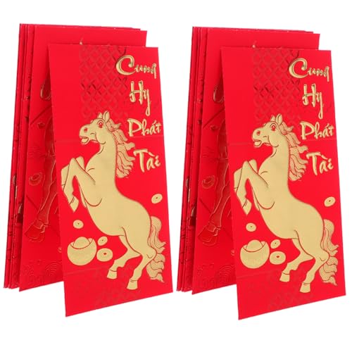 WOONEKY 60 Stück Teiliges Vietnamesischer Roter Umschläge mit Pferdemotiv für Jahr Traditionelle Lai See Envelopes Festliche Geldumschläge für Lunar Year Hochzeit Geburtstag und WOONEKY 60 Stück Teiliges Vietnamesischer Roter Umschläge mit Pferdemotiv für Jahr Traditionelle Lai See Envelopes Festliche Geldumschläge für Lunar Year Hochzeit Geburtstag und von WOONEKY