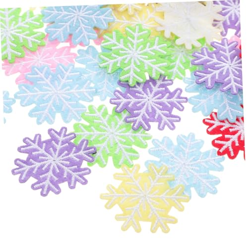 WOONEKY 60 Stück Teiliges Weihnachts Schneeflocken Aufnäher zum Aufbügeln Bestickte DIY Flicken in Zufälligen Farben Langlebige Stoffapplikationen für Kleidung Festliche WOONEKY 60 Stück Teiliges Weihnachts Schneeflocken Aufnäher zum Aufbügeln Bestickte DIY Flicken in Zufälligen Farben Langlebige Stoffapplikationen für Kleidung Festliche von WOONEKY