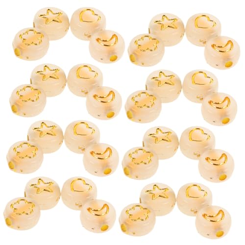 WOONEKY 600 Stück Leuchtende Acrylperlen Stern Mond Herz Flach Nachtleuchtende DIY Schmuckperlen für Armband Halskette Basteln Leichte Spacer Perlen WOONEKY 600 Stück Leuchtende Acrylperlen Stern Mond Herz Flach Nachtleuchtende DIY Schmuckperlen für Armband Halskette Basteln Leichte Spacer Perlen von WOONEKY