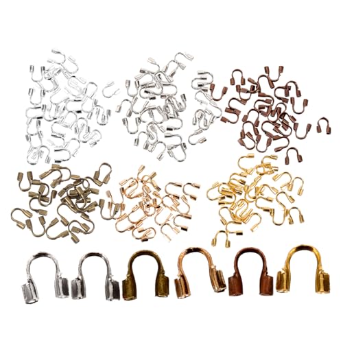 WOONEKY 600 Stück U Förmige Schutzkappen Crimpperlen Drahtschutz für Schmuckherstellung DIY Armbänder Halsketten Ohrringe Zubehör in Antikbronze Gold Silber Mix WOONEKY 600 Stück U Förmige Schutzkappen Crimpperlen Drahtschutz für Schmuckherstellung DIY Armbänder Halsketten Ohrringe Zubehör in Antikbronze Gold Silber Mix von WOONEKY