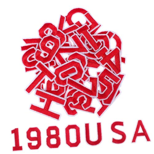 WOONEKY 72 Stk. Teiliges Rote Aufbügelbare Buchstaben und Zahlen Patches Bestickte Polyester Aufnäher zum DIY Aufnähen Kleidung Hüte Schuhe Rucksäcke Jeans Individuelle Gestaltung WOONEKY 72 Stk. Teiliges Rote Aufbügelbare Buchstaben und Zahlen Patches Bestickte Polyester Aufnäher zum DIY Aufnähen Kleidung Hüte Schuhe Rucksäcke Jeans Individuelle Gestaltung von WOONEKY