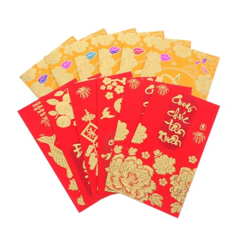 WOONEKY 72 Stück Teiliges Vietnamesische Neujahrs Luckymoney Umschläge Feuchtigkeitsbeständige Rote Spring Festival Geldumschläge mit Traditionellem Li Xi Design Vielseitig für und WOONEKY 72 Stück Teiliges Vietnamesische Neujahrs Luckymoney Umschläge Feuchtigkeitsbeständige Rote Spring Festival Geldumschläge mit Traditionellem Li Xi Design Vielseitig für und von WOONEKY
