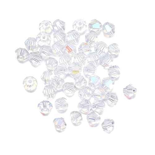WOONEKY 720 Stück Transparente Kristallperlen Facettierte Diamantform Schmuckperlen DIY Bastelperlen für Halsketten Armbänder Schmuckherstellung Zubehör von WOONEKY