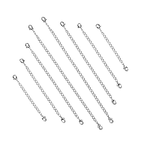 WOONEKY 8 Stück Kettenset aus Kettenverlängerung rostfrei machen Verlängerungskettenanhänger Halskette Verlängerungskette Kette mit Karabinerverschluss an beiden Enden Silber WOONEKY 8 Stück Kettenset aus Kettenverlängerung rostfrei machen Verlängerungskettenanhänger Halskette Verlängerungskette Kette mit Karabinerverschluss an beiden Enden Silber von WOONEKY