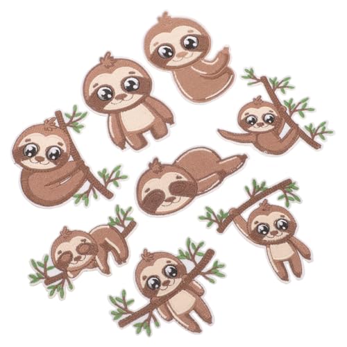 WOONEKY 8 Stück Teiliges Faultier Aufnäher zum Aufbügeln Bestickte Sloth Applikationen für DIY Kleidung Taschen Hüte und Schuhe Kreative Reparatur und Dekoration WOONEKY 8 Stück Teiliges Faultier Aufnäher zum Aufbügeln Bestickte Sloth Applikationen für DIY Kleidung Taschen Hüte und Schuhe Kreative Reparatur und Dekoration von WOONEKY