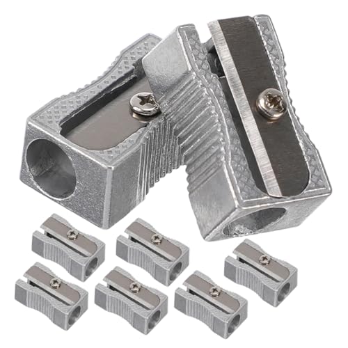 WOONEKY 8 Stück Teiliges Metall Bleistiftspitzer Handbetriebene Anspitzer mit Einloch Design für Künstler für Zuhause und und Leicht zu Transportieren von WOONEKY