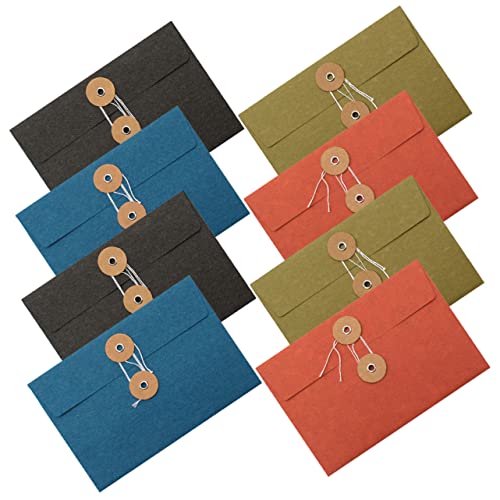 WOONEKY 8 Stück Teiliges Vintage Umschläge mit Schnurverschluss Dickes Spezialpapier Robuste Postkarten Aufbewahrungstaschen in Schwarz Orange Blau Grün Sichere Dokumentenmappe für Briefe WOONEKY 8 Stück Teiliges Vintage Umschläge mit Schnurverschluss Dickes Spezialpapier Robuste Postkarten Aufbewahrungstaschen in Schwarz Orange Blau Grün Sichere Dokumentenmappe für Briefe von WOONEKY