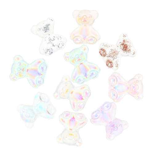 WOONEKY 80 Stück Teiliges Resin Nagelkunst mit Cartoon Bären Langlebige Maniküre DIY Dekorationen für Kreative Nageldesigns Geeignet für Damen und Mädchen Hochwertige Nagelaccessoires von WOONEKY
