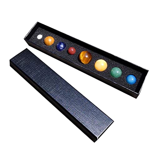 WOONEKY 8Stücke Planetendekoration Mineralische Sonnensystem Ornamente für Wohnkultur Tischdeko für Sammler und Fotorequisiten von WOONEKY