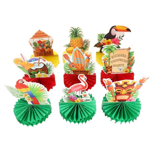 WOONEKY 9 Stück Hawaiian Honeycomb Tischdeko Teiliges für Tropische Partys Kreative und Einzigartige Tischdekoration für Sommerfeiern Geburtstagsfeiern und Luau Events von WOONEKY