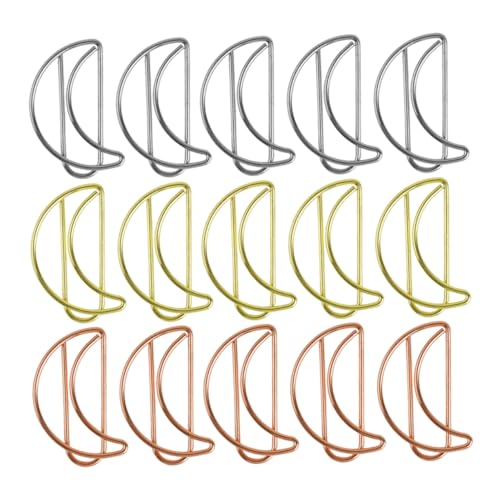 WOONEKY 90 Stück Teiliges Mondförmige Metall Paperclips Bunte Büroklammern zu Papier Für Lesezeichen Memo Clip und Dokumentenorganisation Kreative Schreibwaren für Schule und Büro WOONEKY 90 Stück Teiliges Mondförmige Metall Paperclips Bunte Büroklammern zu Papier Für Lesezeichen Memo Clip und Dokumentenorganisation Kreative Schreibwaren für Schule und Büro von WOONEKY
