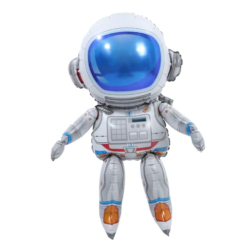 WOONEKY Astronauten Folienballon Goldfarben Leicht Aufblasbar für Weltraum Party Dekoration Indoor Outdoor Geburtstag Party Favor Dekorativer Raumfahrer Ballon von WOONEKY
