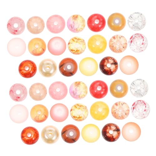 WOONEKY Buntes Glasperlen Große Lochperlen für Schmuckherstellung Runde Perlen für Armbänder Halsketten Ohrringe DIY Charms mit Praktischer Aufbewahrungsbox Vielseitig und Einfach von WOONEKY