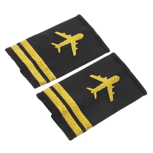 WOONEKY Captain Schulterklappen Epauletten Airline Uniform Epaulets aus Strapazierfähigem Webband Langlebige Flugzeug Schulterbretter für Piloten und Professionelles Design von WOONEKY
