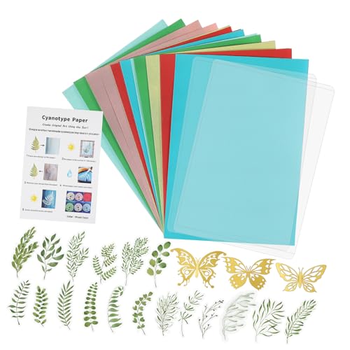 WOONEKY Cyanotypie Papier Solar Printing Paper mit Haltern und Naturfaserpapier für Traditionelle Malerei Basteln und DIY Sonnenlichtdruck Lichtecht und Vielseitig Einsetzbar WOONEKY Cyanotypie Papier Solar Printing Paper mit Haltern und Naturfaserpapier für Traditionelle Malerei Basteln und DIY Sonnenlichtdruck Lichtecht und Vielseitig Einsetzbar von WOONEKY