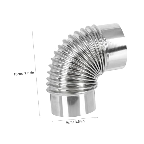 WOONEKY Edelstahl Ofenrohr Bogen Hitzebeständig Metall Kaminrohr Winkelrohr Flue Extension Stove Anschluss Holzofen Rohr Stahl Abgasrohr von WOONEKY