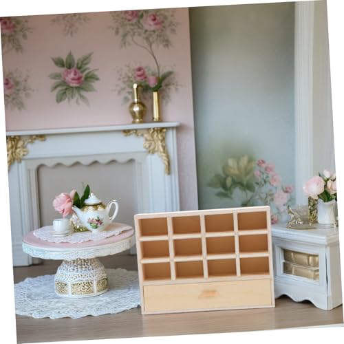 WOONEKY Eleganter Aufbewahrungsschrank für Puppenhaus mit Schubladen Realistische für Wohnzimmer und Diy Holz Möbel Zubehör WOONEKY Eleganter Aufbewahrungsschrank für Puppenhaus mit Schubladen Realistische für Wohnzimmer und Diy Holz Möbel Zubehör von WOONEKY