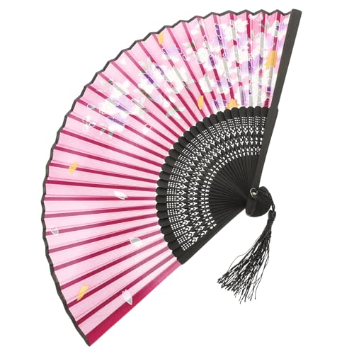 WOONEKY Eleganter Chinesischer Faltfächer mit Quaste Handfächer für Tanz Fotografie und Dekoration und Farbenfroh für Sommerpartys und Festivitäten WOONEKY Eleganter Chinesischer Faltfächer mit Quaste Handfächer für Tanz Fotografie und Dekoration und Farbenfroh für Sommerpartys und Festivitäten von WOONEKY