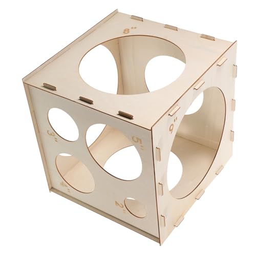 WOONEKY Faltbare Holz Ballonmessbox mit Löchern Präzises Messwerkzeug für Ballondekorationen für Hochzeiten Partys und Events Kompakt und Tragbar für Verschiedene Runde Objekte von WOONEKY