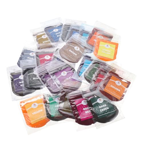 WOONEKY Farben Tie Dye Pulver pro Beutel Bunte Textilfarbe Pigment DIY Färben für Erwachsene Leuchtende Batikfarben Waschbeständig für Shirts Taschen Vorhänge von WOONEKY