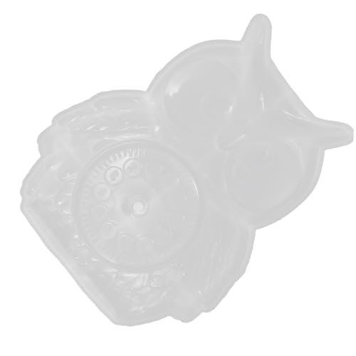 WOONEKY Flexible Silikonform für DIY Eulen Wanduhr Basteln Geruchsfreies Langlebiges Abformsilikon Praktische Gießform für Detailreiche Halbdimensionale Wanddekoration in Weiß von WOONEKY