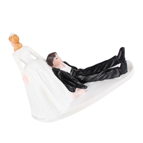 WOONEKY Flüchtender Tortenaufsatz aus Resin Lustige Hochzeitsdekoration für Kuchen Einzigartiges für Hochzeit und Verlobung Vielseitig Einsetzbar für Wohnräume und Feierlichkeiten von WOONEKY