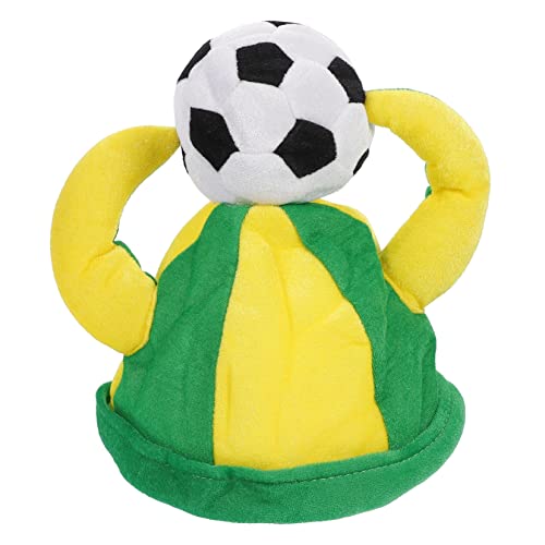 WOONEKY Fußball Hut Decor Lustige Plüsch Horn Hut Neuheit Kopfbedeckungen Jubeln Prop Gelb Grün von WOONEKY