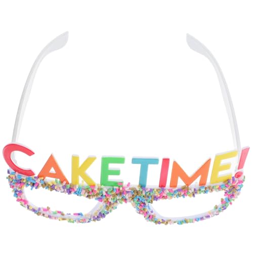 WOONEKY Geburtstagsbrille aus Langlebigem Pc Material Leichtes Komfortables Partybrillen Lustige Foto Requisiten für Familie und Freunde Weißes Accessoire für und von WOONEKY