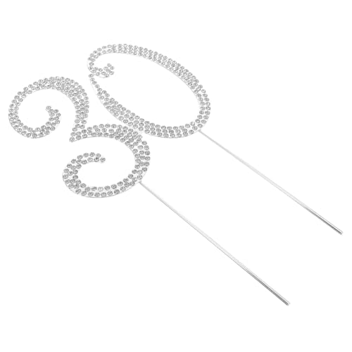 WOONEKY Glitzernder Cake Topper mit Funkelnden Strasssteinen Silbernes Jubiläums Geburtstagsdekor Wiederverwendbar für Geburtstag und Hochzeit Elegante Party-kuchendekoration von WOONEKY