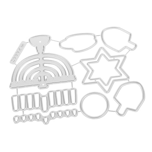 WOONEKY Hanukkah Stanzform Metall Schneidwerkzeug Hoher Kohlenstoffgehalt DIY Bastelschablone Für Scrapbooking Albumgestaltung Lichtfest Dekoration von WOONEKY