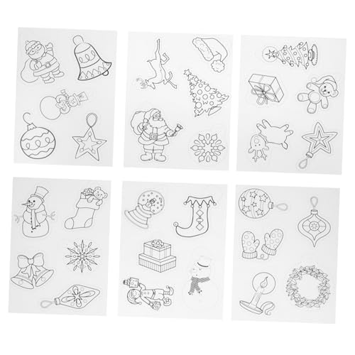 WOONEKY Heat Shrink Sheets Weihnachtsmotive Teiliges Schrumpffolie DIY Bastelzubehör für Schlüsselanhänger Ornamente Weihnachten Geschenkideen von WOONEKY
