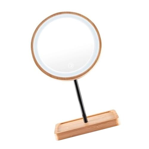 WOONEKY Holz Tisch-top Beleuchtung Schminkspiegel Mit Tablett Led-lichtspiegel Für Schminktisch Badezimmer Schlafzimmer Kommode Kosmetikspiegel WOONEKY Holz Tisch-top Beleuchtung Schminkspiegel Mit Tablett Led-lichtspiegel Für Schminktisch Badezimmer Schlafzimmer Kommode Kosmetikspiegel von WOONEKY
