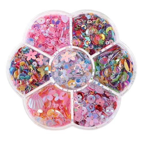WOONEKY Irideszente Flachsequins für Diy Projekte Schmuckherstellung Nagelkunst und Partydekorationen für Kleidung und Haarschmuck Pack WOONEKY Irideszente Flachsequins für Diy Projekte Schmuckherstellung Nagelkunst und Partydekorationen für Kleidung und Haarschmuck Pack von WOONEKY