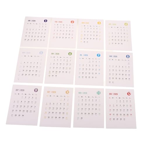 WOONEKY Kalenderaufkleber Selbstklebend Kleiner Monatsplaner Schreibpapier Kreative DIY Sticker Für Tagebuch Lehrer Schreibtisch Organisierter Jahresplaner von WOONEKY