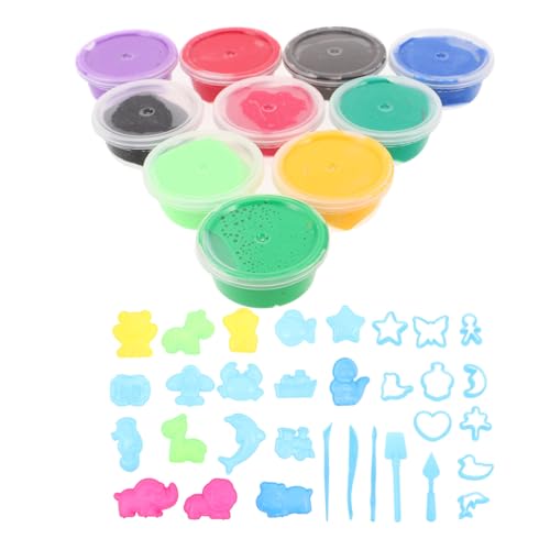WOONEKY Modelliermasse Farben Air Dry Knete für Superleicht nicht Klebend Inklusive Formbarem DIY Clay Kit mit Werkzeugen Langlebig Geschmeidig für Jungen und Mädchen Kreativspaß von WOONEKY
