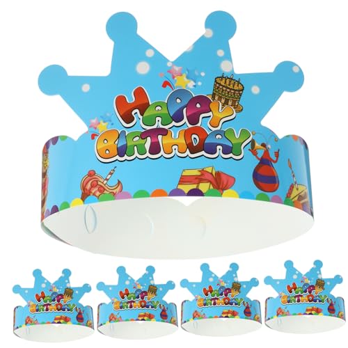 WOONEKY Partyhüte Für Kinder 50 Stück Geburtstagskronenhut Geburtstagskronen Papier bunte Geburtstagshüte Geburtstagshut von WOONEKY