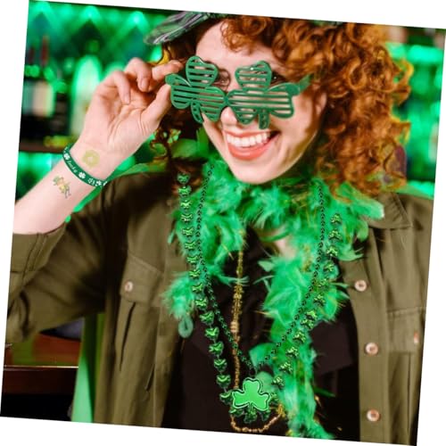 WOONEKY Patrick's Day Party Schmuckset mit Kleeblatt Brille Armband Halskette und Tattoo Stickern Komfortabel und Sicher Einzigartiges Design für Festliche Kostümpartys WOONEKY Patrick's Day Party Schmuckset mit Kleeblatt Brille Armband Halskette und Tattoo Stickern Komfortabel und Sicher Einzigartiges Design für Festliche Kostümpartys von WOONEKY