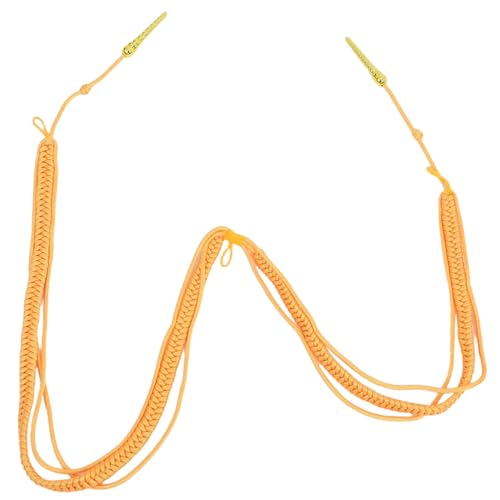 WOONEKY Retro Geflochtene Schulterkordel Aiguillette für Uniformen Bühnenauftritte Band Sicherheitszubehör Langlebige Rutschfeste Schulterklappe Gelb mit Kunststoffanhänger von WOONEKY