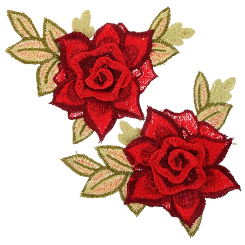 WOONEKY Rote Bestickte Blumen Stoffaufnäher zum Aufnähen Blüten Patches für Kleidung und Jeansjacken Dekorative Flicken für DIY Reparatur von Löchern und Textilgestaltung WOONEKY Rote Bestickte Blumen Stoffaufnäher zum Aufnähen Blüten Patches für Kleidung und Jeansjacken Dekorative Flicken für DIY Reparatur von Löchern und Textilgestaltung von WOONEKY