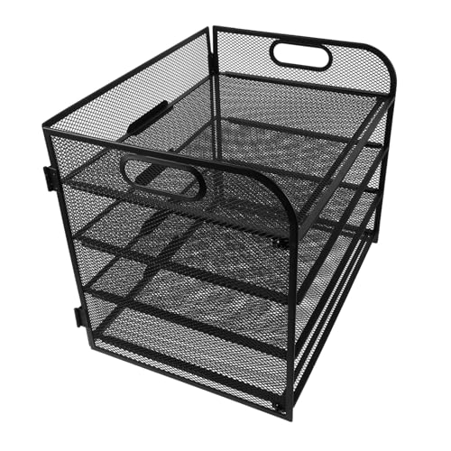 WOONEKY Stufiger Metall Mesh Schreibtisch Organizer mit Griffen Robuster Aktenhalter für Dokumente Briefablage und Ordner Großzügiges Büroregal in Schwarz Stapelbar Einfach Montierbar für WOONEKY Stufiger Metall Mesh Schreibtisch Organizer mit Griffen Robuster Aktenhalter für Dokumente Briefablage und Ordner Großzügiges Büroregal in Schwarz Stapelbar Einfach Montierbar für von WOONEKY