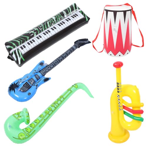 WOONEKY Teiliges Aufblasbares PVC Musikinstrumente Gitarre Saxophon Trompete Piano Schlagzeug Bunte Party Deko Leicht Langlebig Geeignet für Geburtstagsfeier Strand Konzert WOONEKY Teiliges Aufblasbares PVC Musikinstrumente Gitarre Saxophon Trompete Piano Schlagzeug Bunte Party Deko Leicht Langlebig Geeignet für Geburtstagsfeier Strand Konzert von WOONEKY