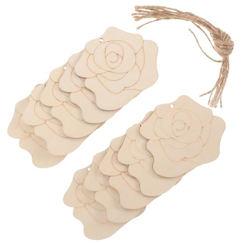 WOONEKY Teiliges Holzscheiben Blumen Holzanhänger zum Basteln Robuste Holzchips mit Glatter Oberfläche für DIY Kinderprojekte Handbemalbare Holzornamente für Kreative Dekoration von WOONEKY