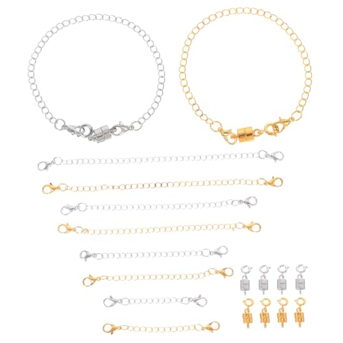 WOONEKY Teiliges Magnetische Halskettenverlängerung mit Verstellbaren Lobster Karabinerverschlüssen Sicherer Schmuck Extender für DIY Armbänder und Kreative Schmuckgestaltung WOONEKY Teiliges Magnetische Halskettenverlängerung mit Verstellbaren Lobster Karabinerverschlüssen Sicherer Schmuck Extender für DIY Armbänder und Kreative Schmuckgestaltung von WOONEKY