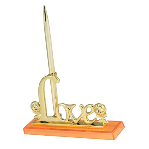 WOONEKY Teiliges Set Hochzeitsstift mit Realistischer Rosenverzierung und Love Metallakzent Eleganter Kugelschreiber für Empfangstisch und Brautparty Dekoration in Gold WOONEKY Teiliges Set Hochzeitsstift mit Realistischer Rosenverzierung und Love Metallakzent Eleganter Kugelschreiber für Empfangstisch und Brautparty Dekoration in Gold von WOONEKY