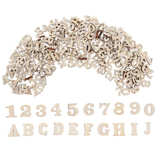 WOONEKY Unbearbeitete Holzbuchstaben und Holzzahlen Set Teilig für DIY Bastelprojekte und Frühes Lernen Natürliche Glatte Holzmaterialien Kompakt Organisiert Sicher für Dekoration und WOONEKY Unbearbeitete Holzbuchstaben und Holzzahlen Set Teilig für DIY Bastelprojekte und Frühes Lernen Natürliche Glatte Holzmaterialien Kompakt Organisiert Sicher für Dekoration und von WOONEKY