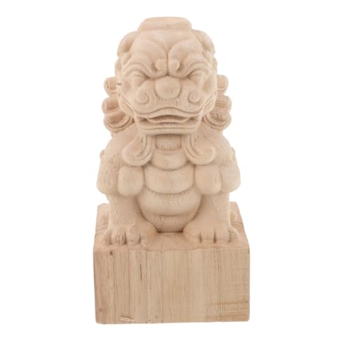 WOONEKY Unbehandeltes Holz Standkopf Geschnitzte Löwenfigur Dekorative Treppenpfosten Spitze DIY Holzgeländer Ornament für Möbel und Treppensäulen WOONEKY Unbehandeltes Holz Standkopf Geschnitzte Löwenfigur Dekorative Treppenpfosten Spitze DIY Holzgeländer Ornament für Möbel und Treppensäulen von WOONEKY